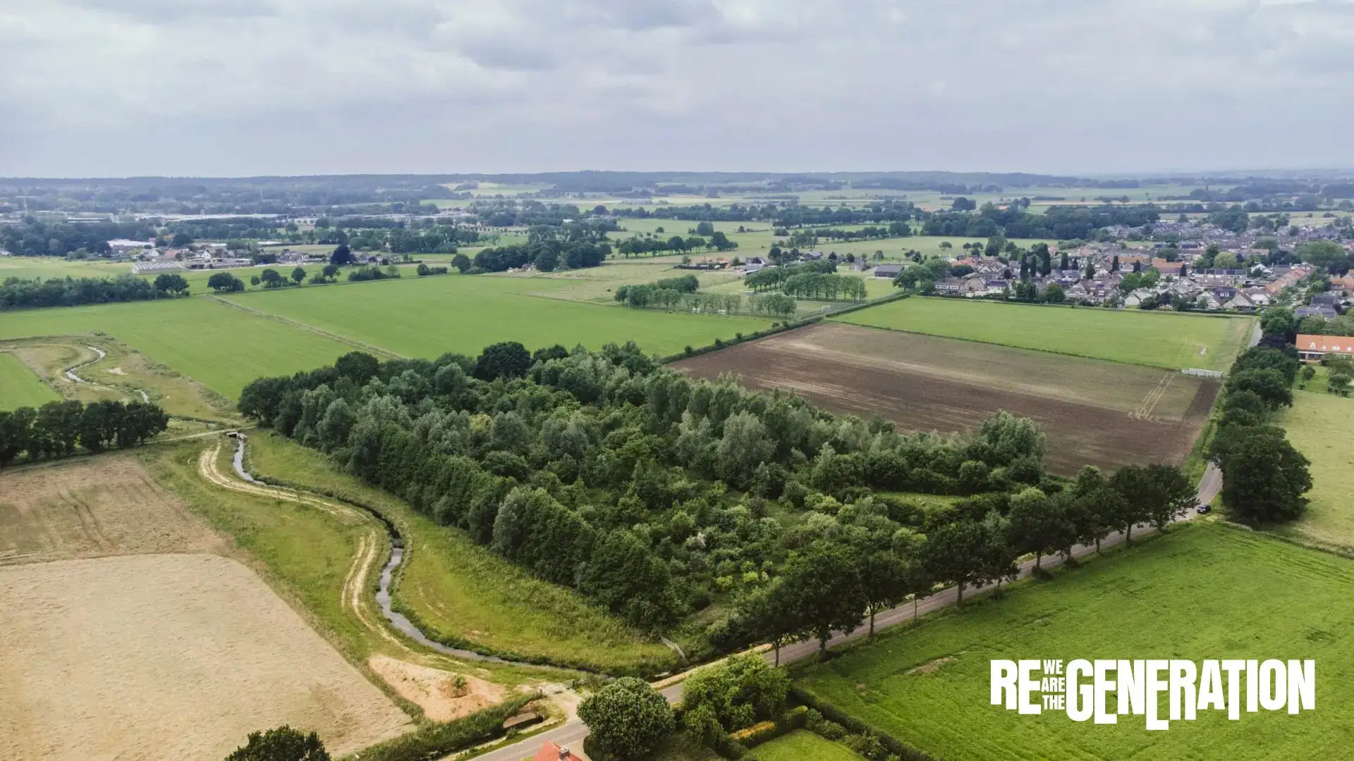 La forêt comestible Ketelbroek vue du ciel