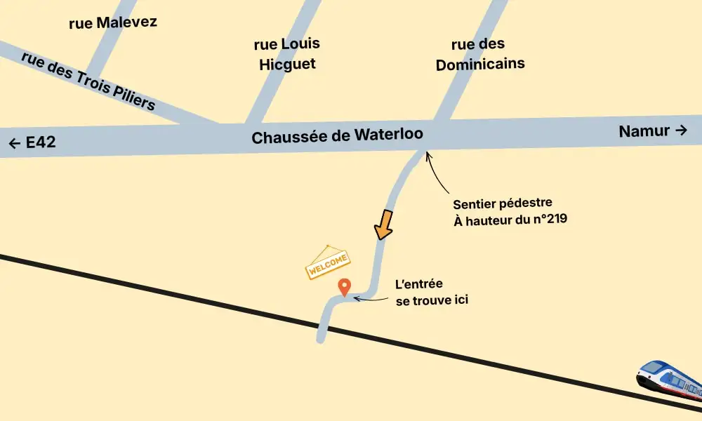 Plan d'accès à la pépinière-école Yggdrasil